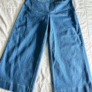 SPANX Blue Flare Wide-Leg Jeans